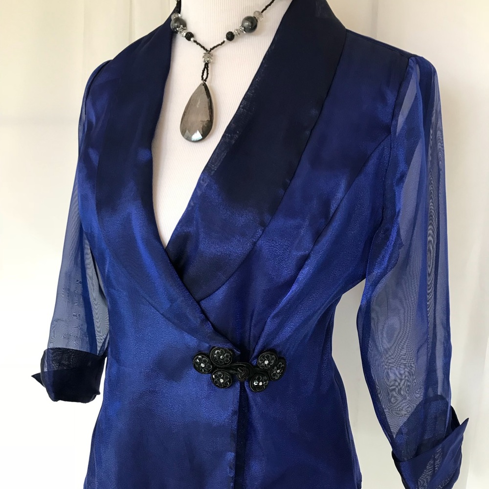 Beautiful Blue Formal Blouse Top